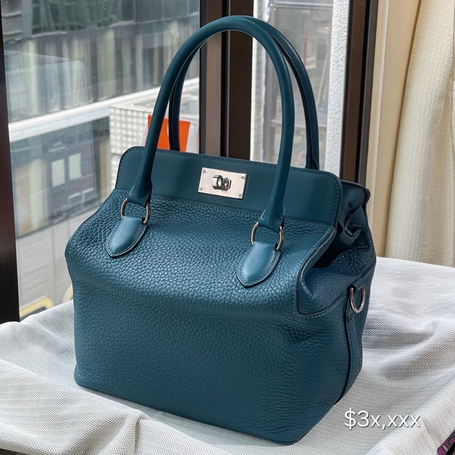 Preloved Hermès Toolbox 20 TC Leather Bleu Colvert PHW HK$3x,xxx  (HK$2,000 即時落訂)