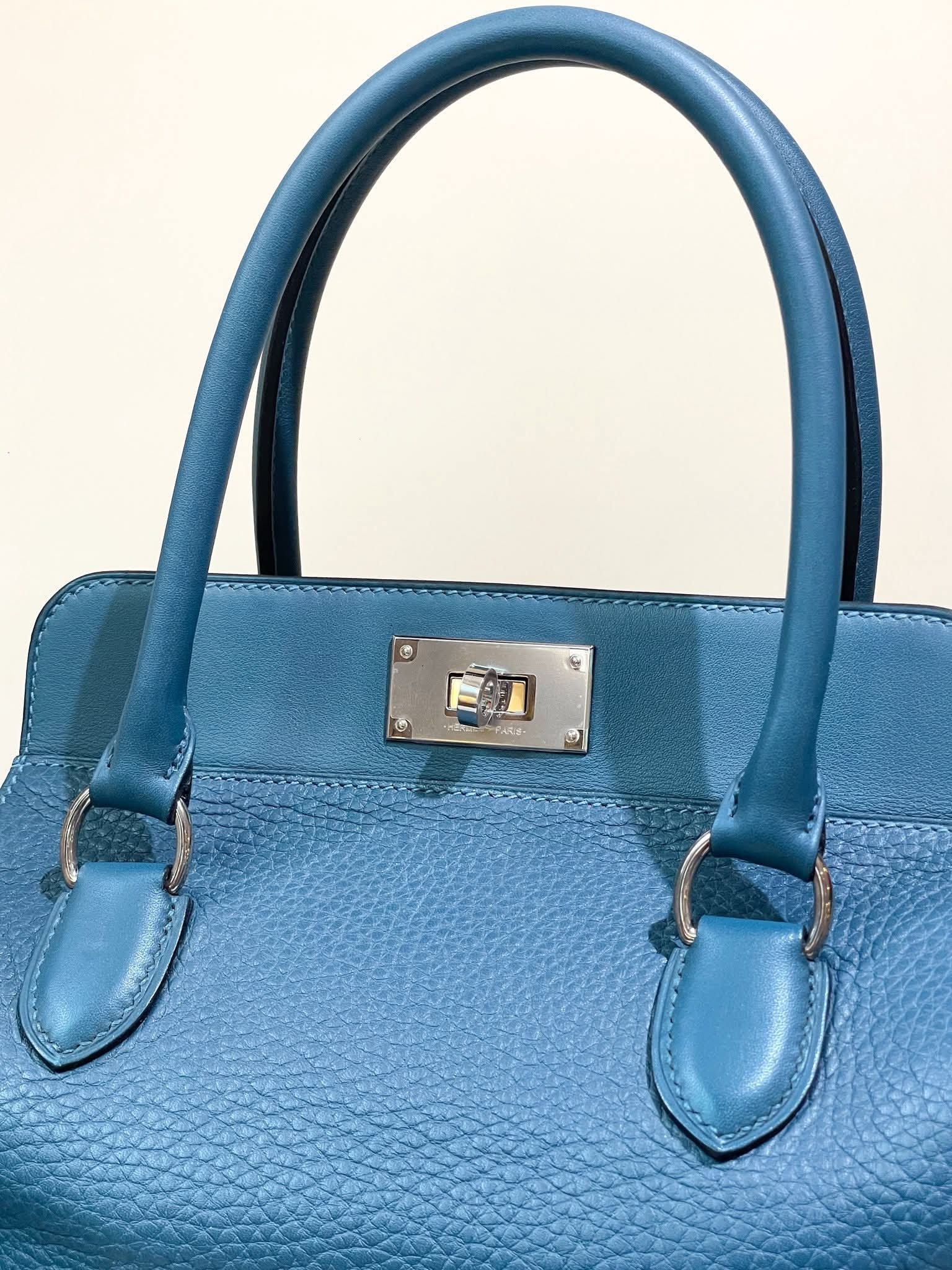 Preloved Hermès Toolbox 20 TC Leather Bleu Colvert PHW HK$3x,xxx  (HK$2,000 即時落訂)