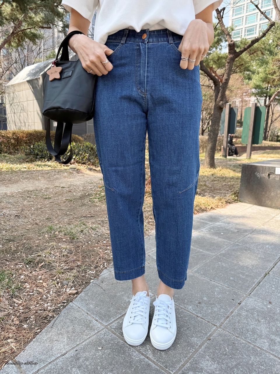 正韓瑪莉車線薄款鬆緊小男友褲