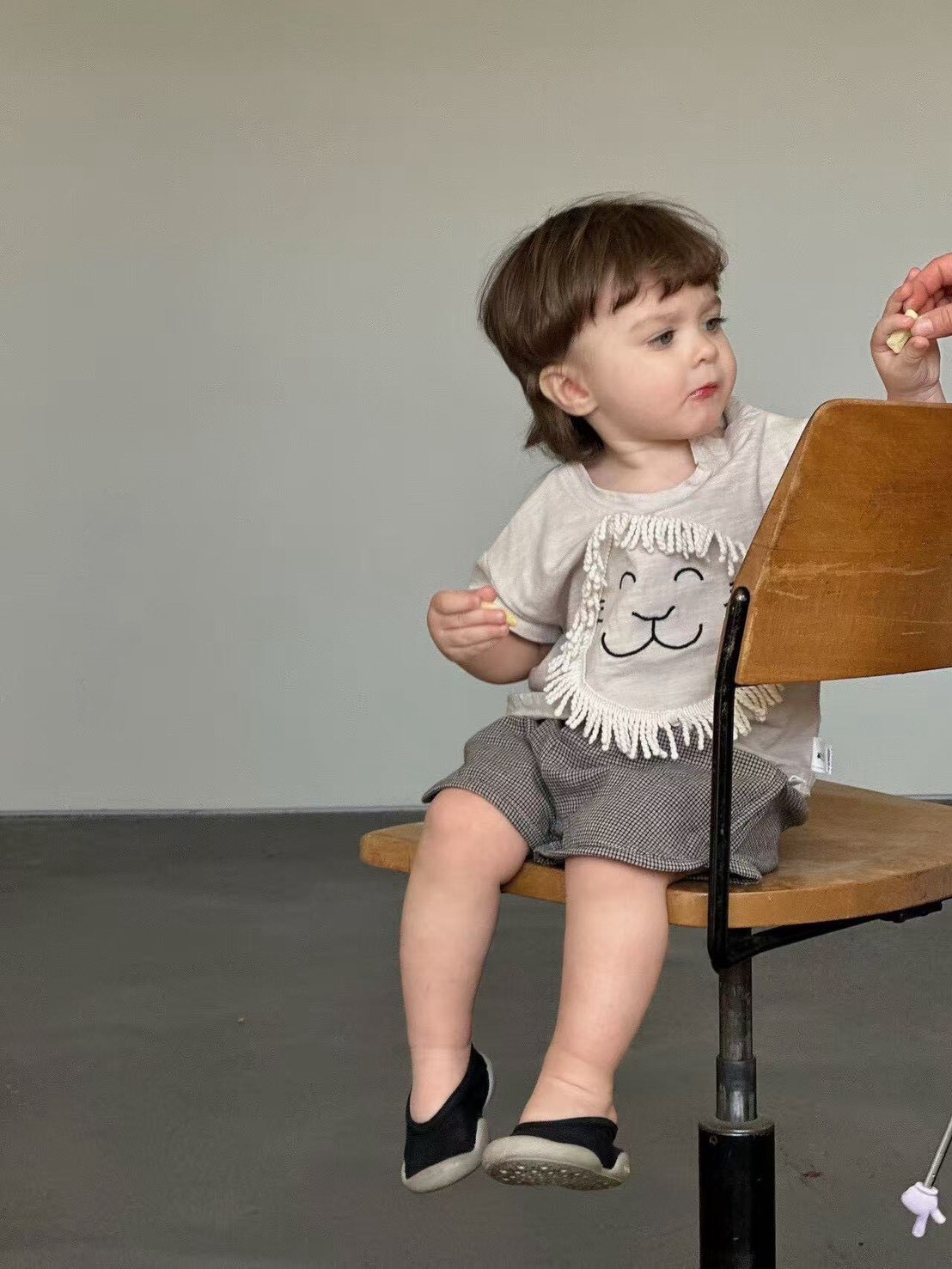 韓系格紋日常短褲