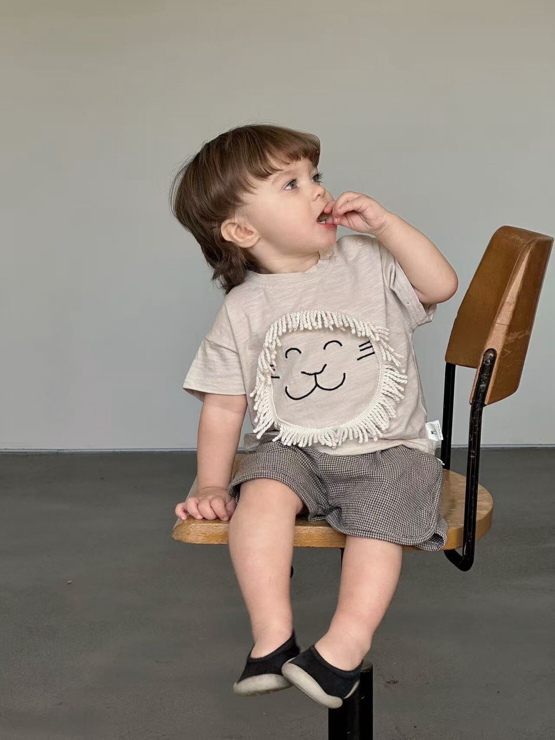 韓系格紋日常短褲