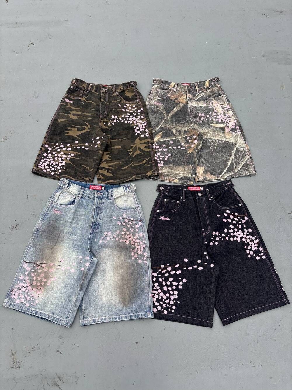 【9090】0328發售 Sakura Embroidered Slub Buggy Jorts
