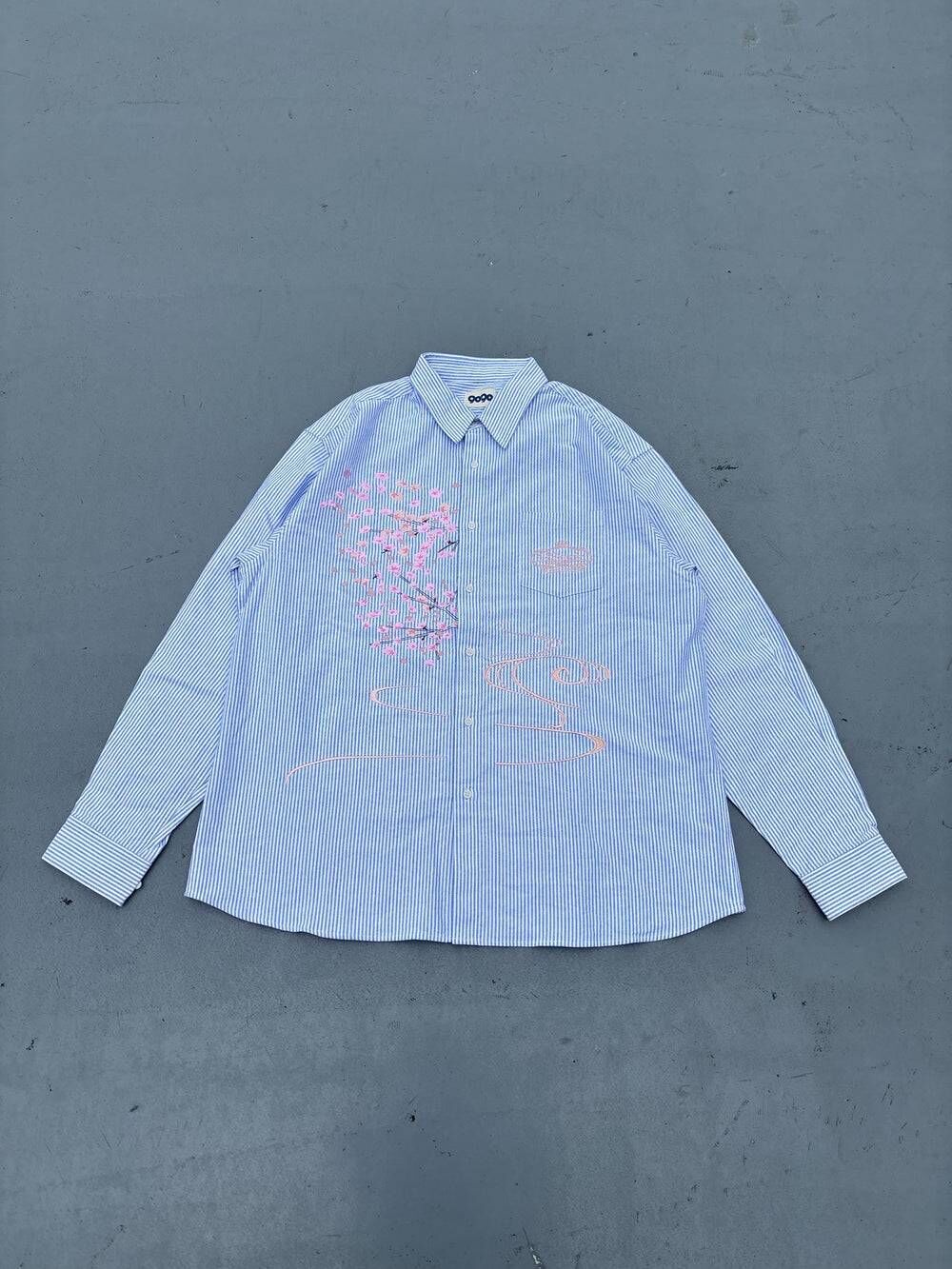 【9090】0328發售 Sakura Embroidered Striped Shirt
