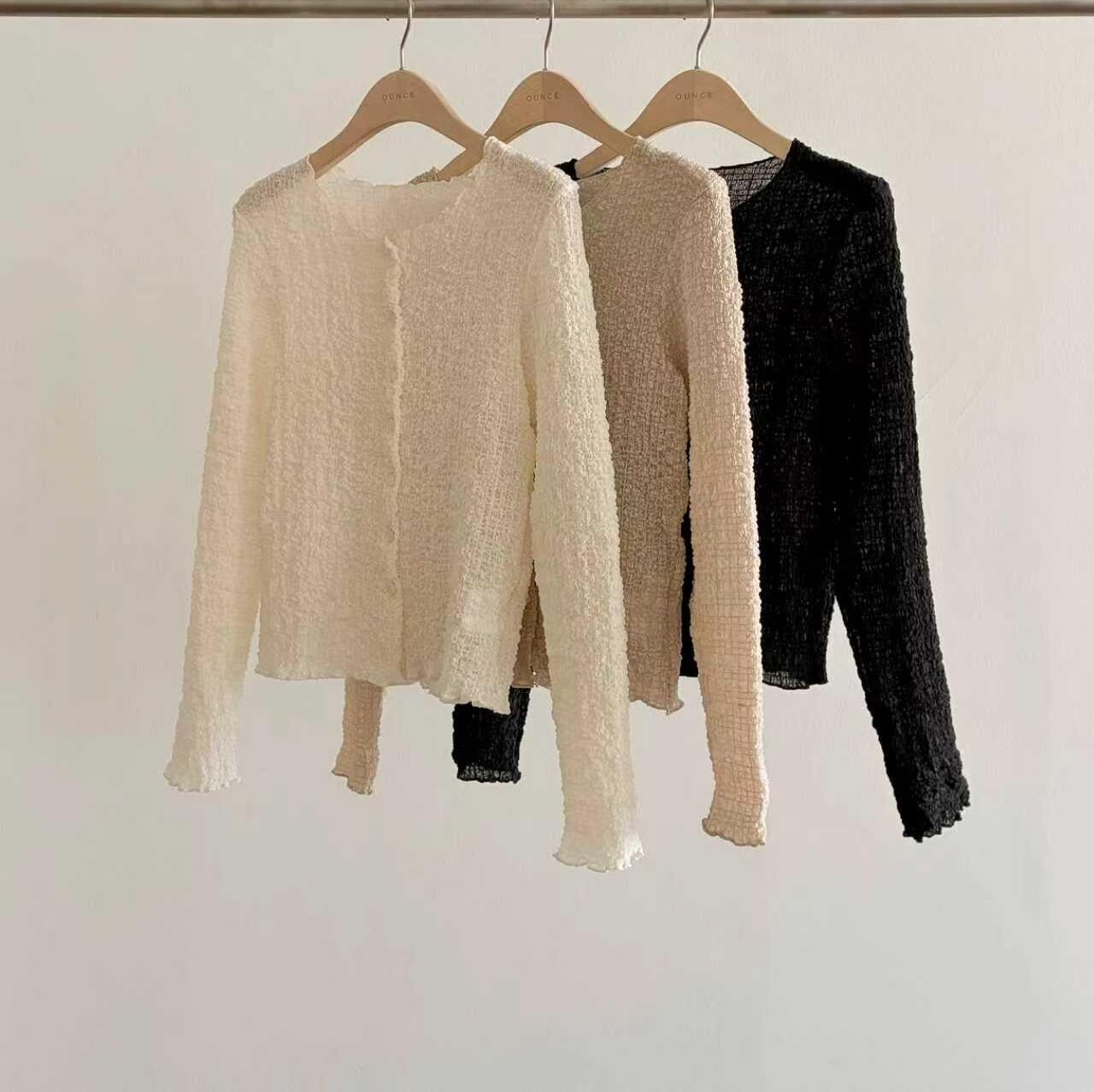 OU6050 木耳邊皺皺外套