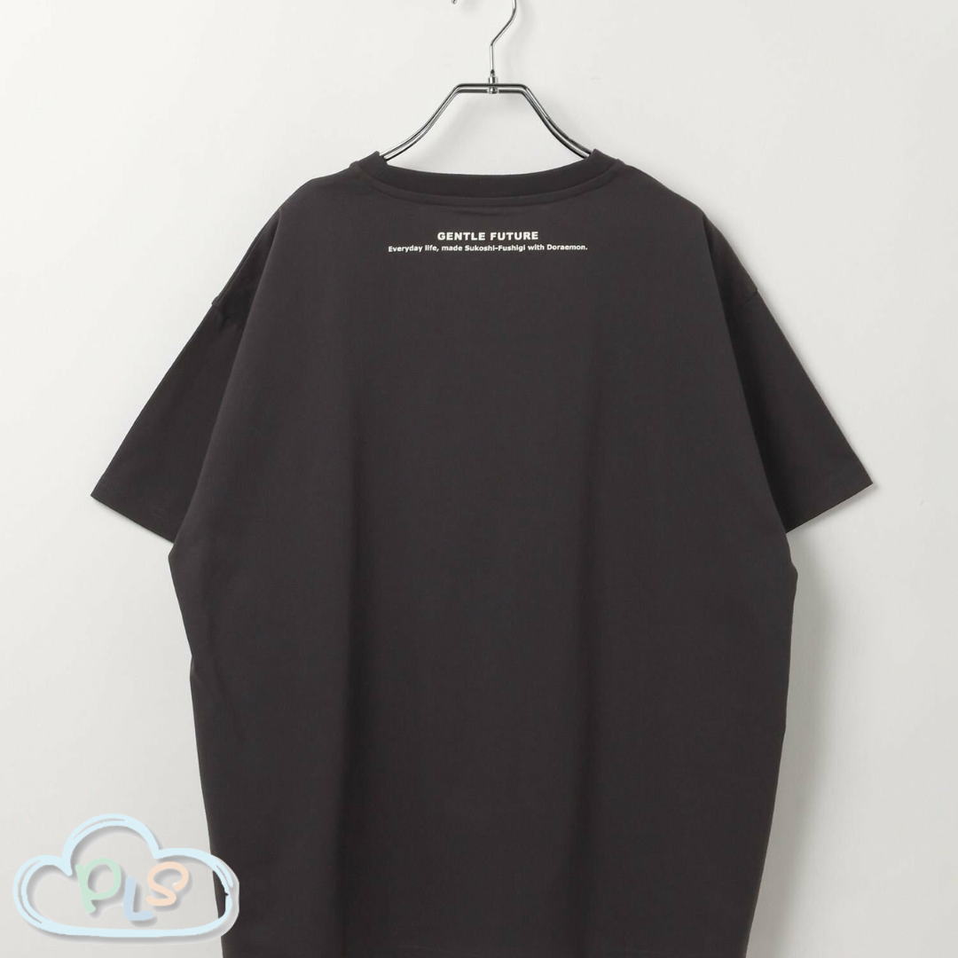 現貨 男女同款短袖  GENTLE FUTURE T-Shirt（秘密道具） 多啦A夢 Global Work 炭黑色 #22976-1
