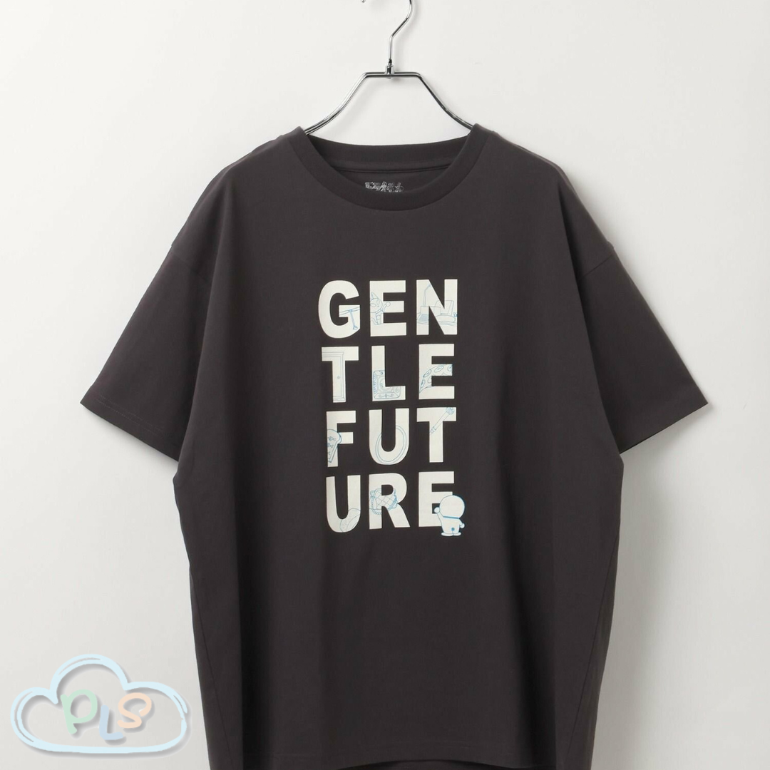 現貨 男女同款短袖  GENTLE FUTURE T-Shirt（秘密道具） 多啦A夢 Global Work 炭黑色 #22976-1
