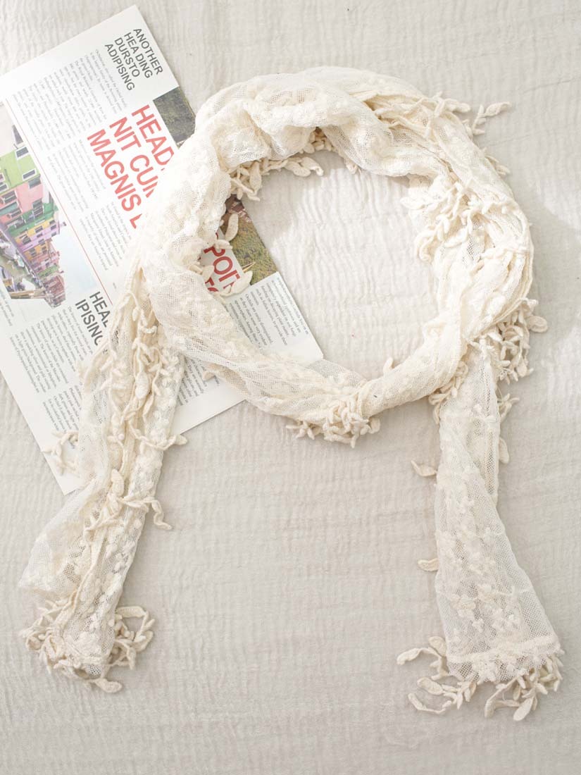 森系流蘇網布領巾(3色)