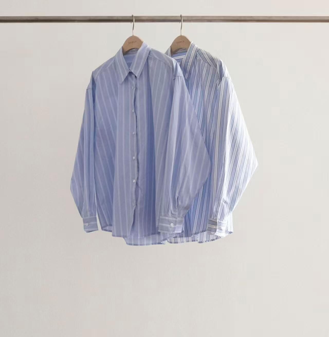 OU6066 多條紋襯衫