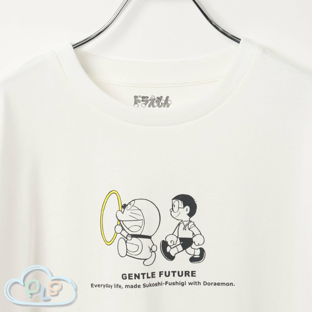 現貨 男女同款短袖  GENTLE FUTURE T-Shirt（穿透圈） 多啦A夢 Global Work 米白色 #22977-1