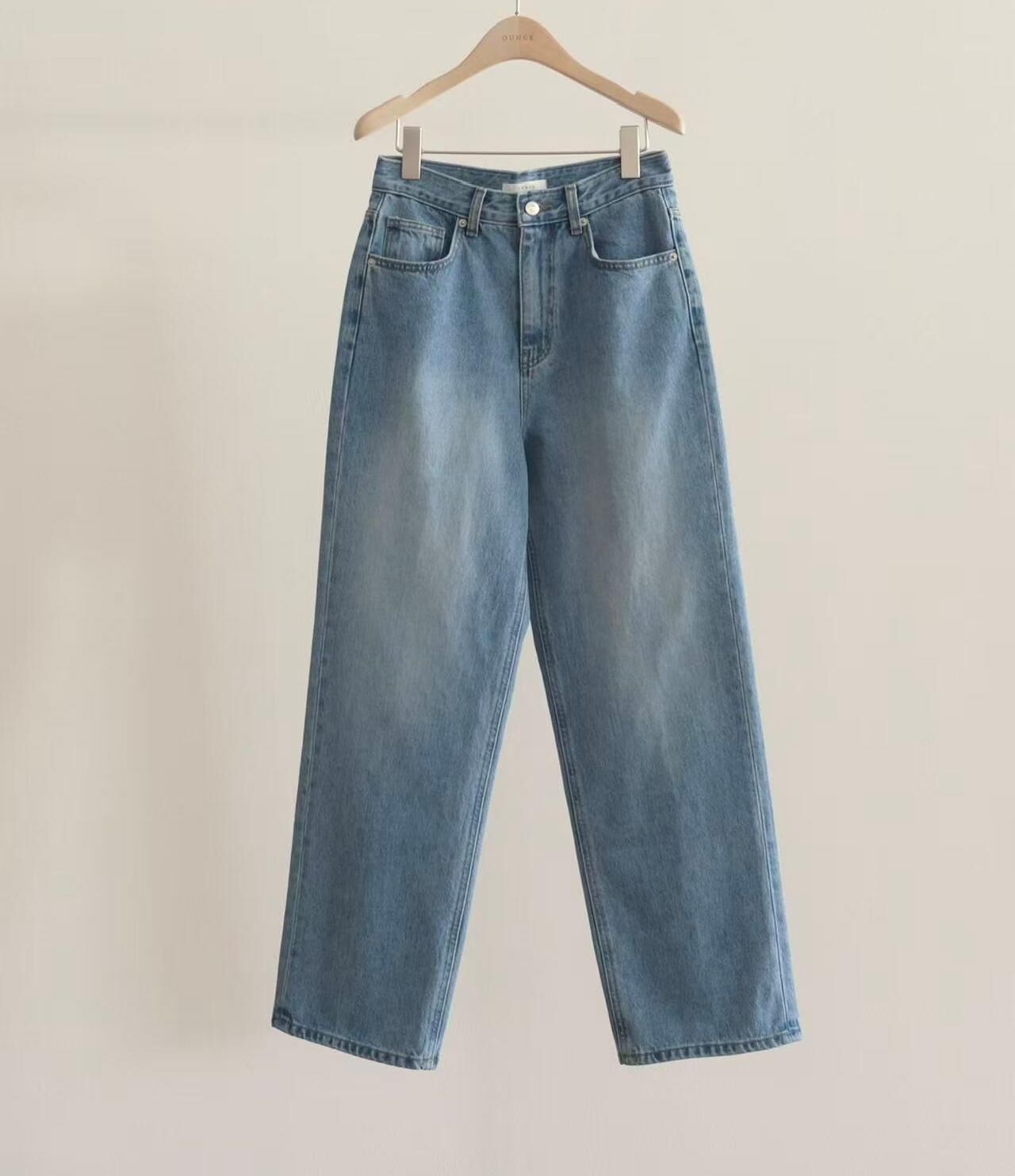 OU6074 洗水高腰牛仔褲