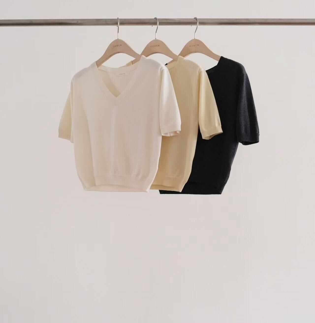 OU6076 棉質V領針織衫