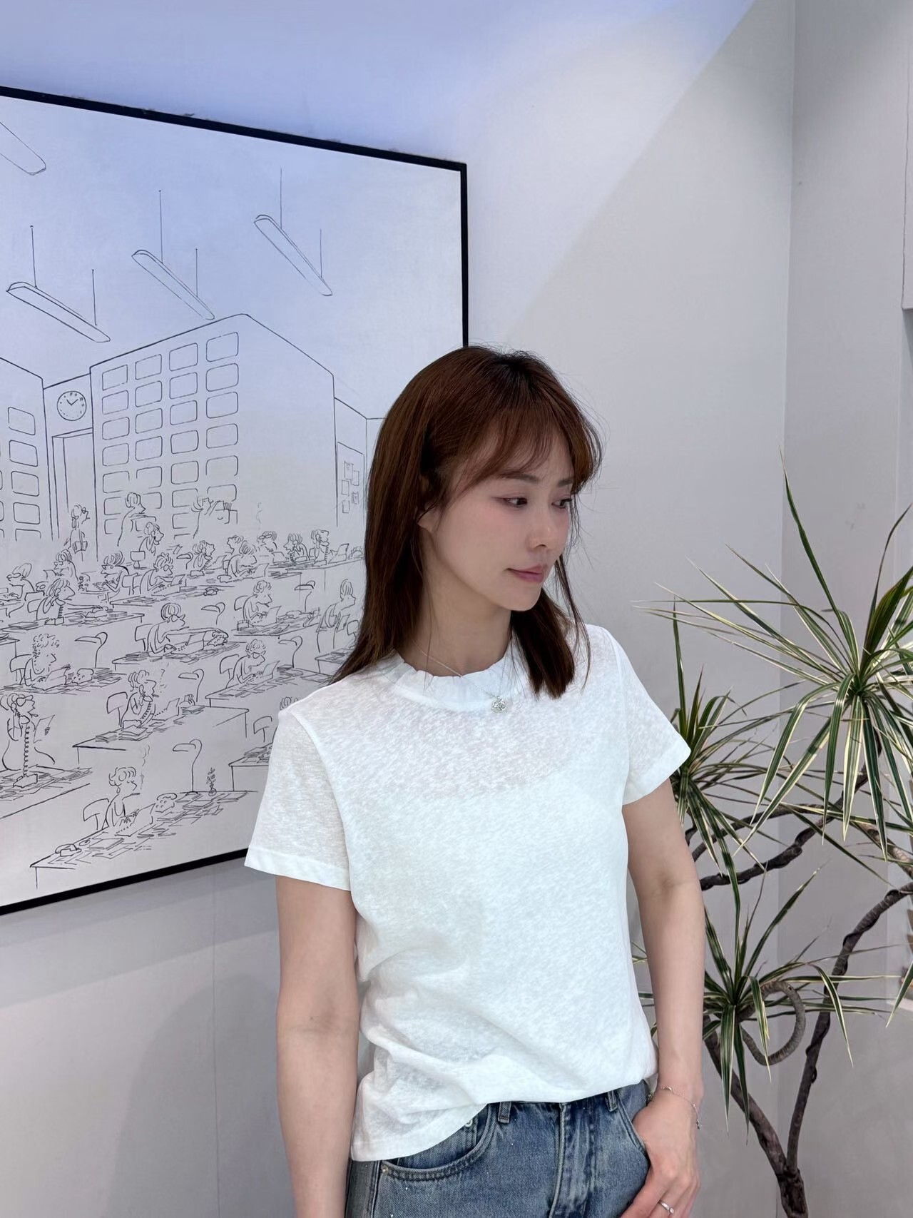 AB6023 花苞圓領彈力短袖Tee