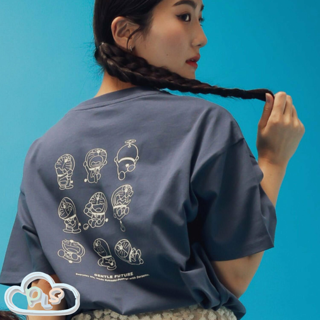 現貨 男女同款短袖  GENTLE FUTURE T-Shirt（時光機） 多啦A夢 Global Work 海軍藍色 #22979-1
