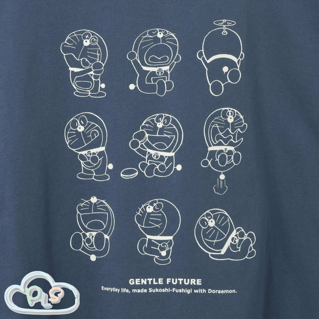 現貨 男女同款短袖  GENTLE FUTURE T-Shirt（時光機） 多啦A夢 Global Work 海軍藍色 #22979-1