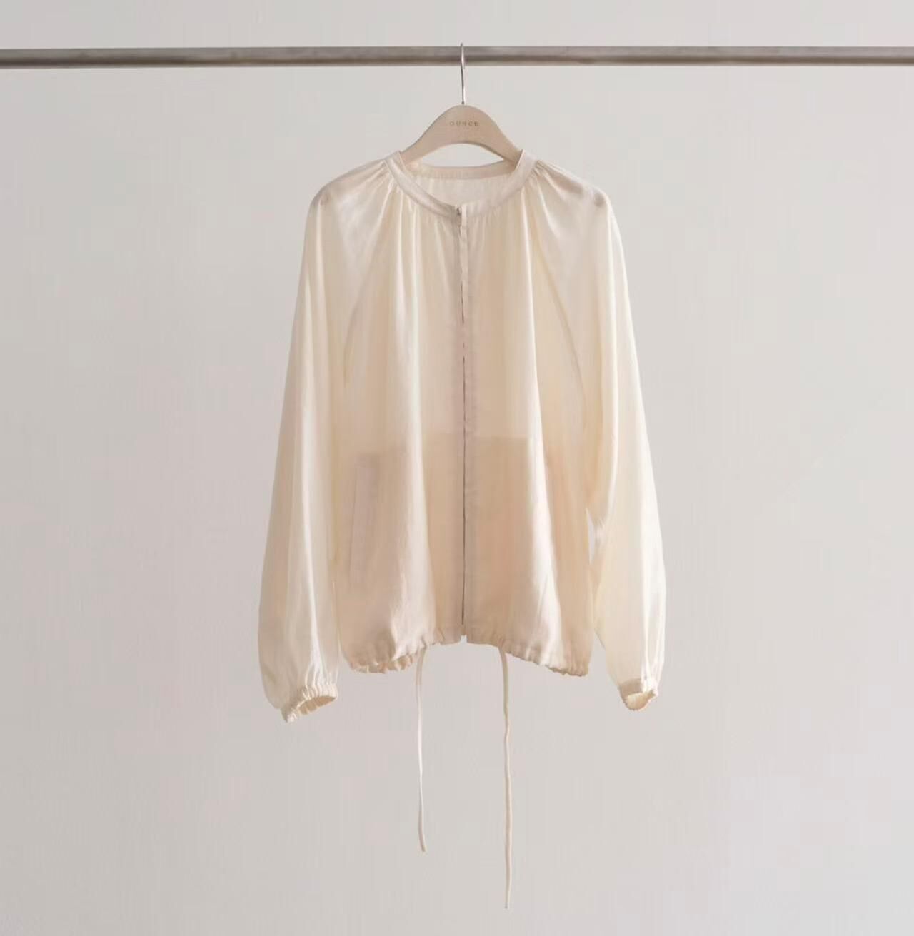 OU6079 抓皺拉鍊外套