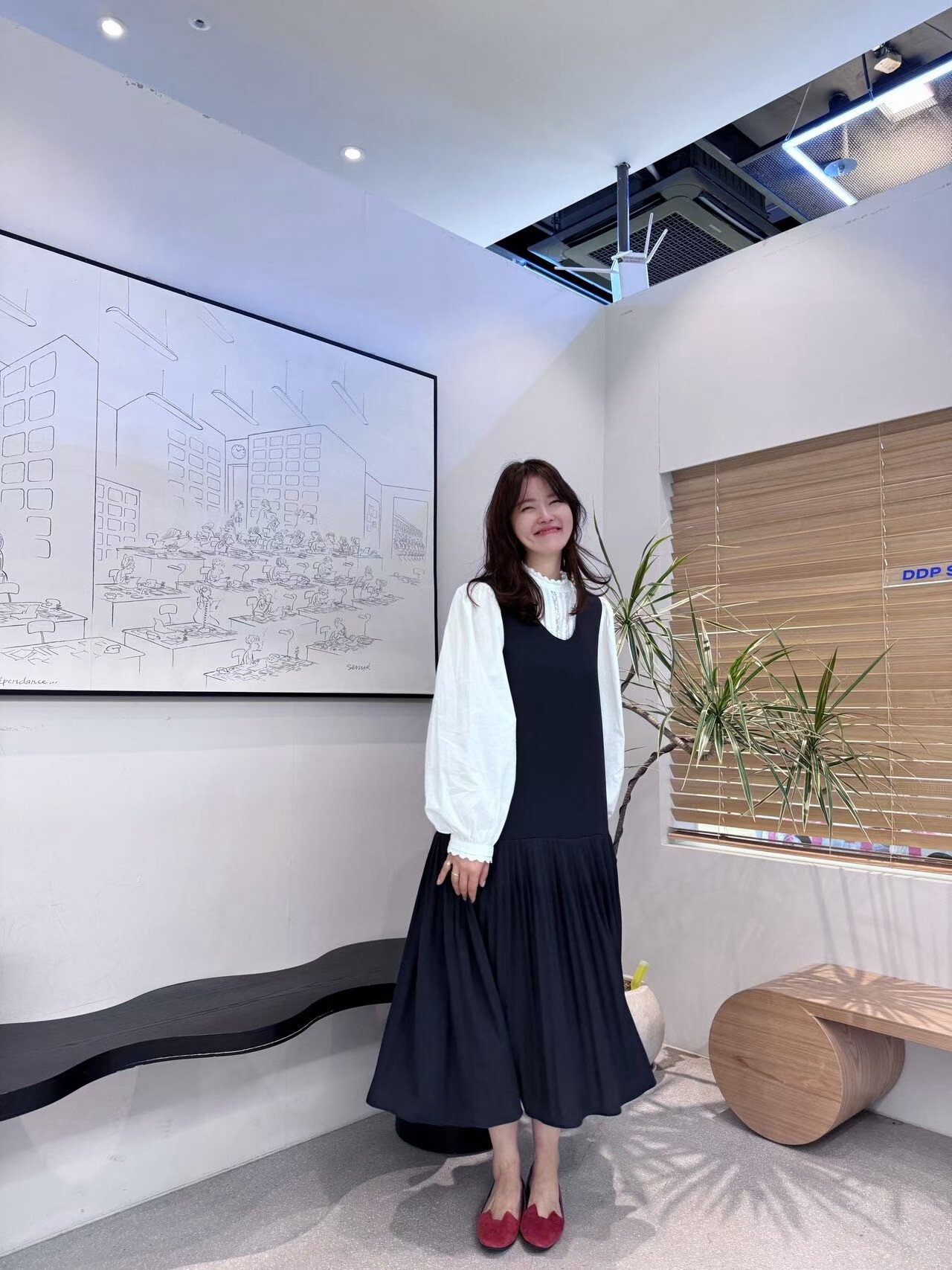 AB6013 優雅百褶背心連身裙