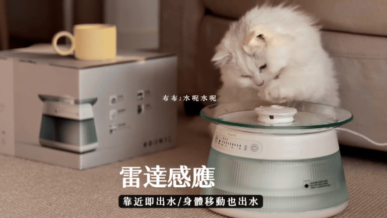 TAILNTAIL具備雷達感應,毛孩靠近啟動湧泉模式,更吸引毛孩喝水