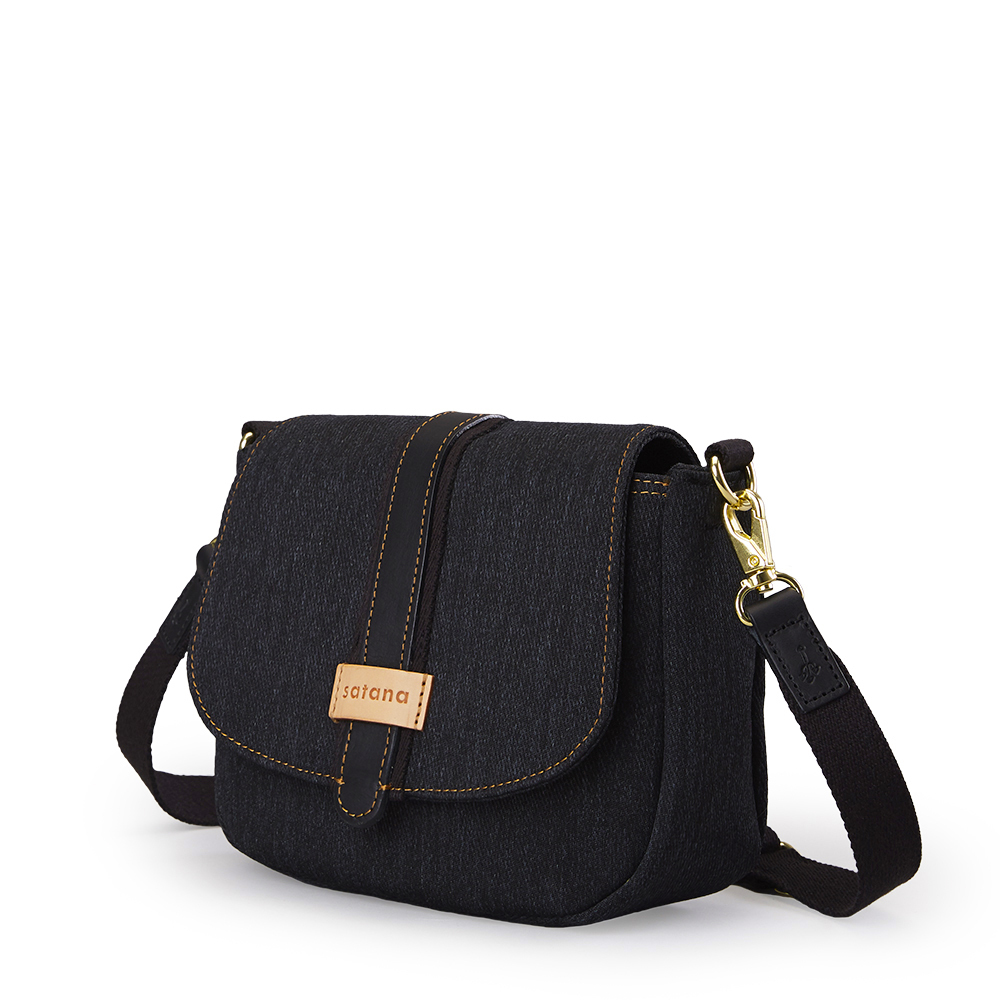 Denim 小型馬鞍包-丹寧黑