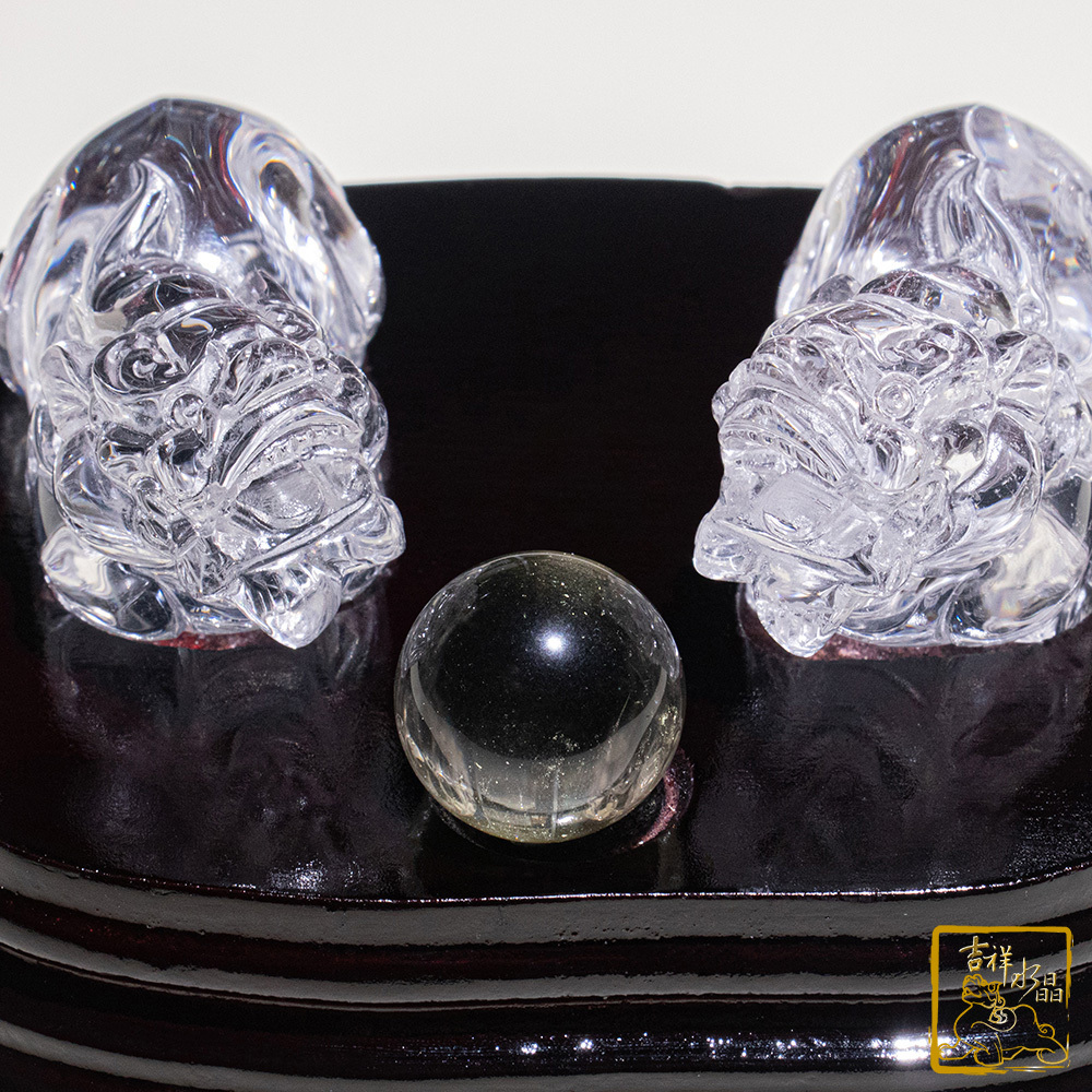 白水晶貔貅 261g 貔貅一對