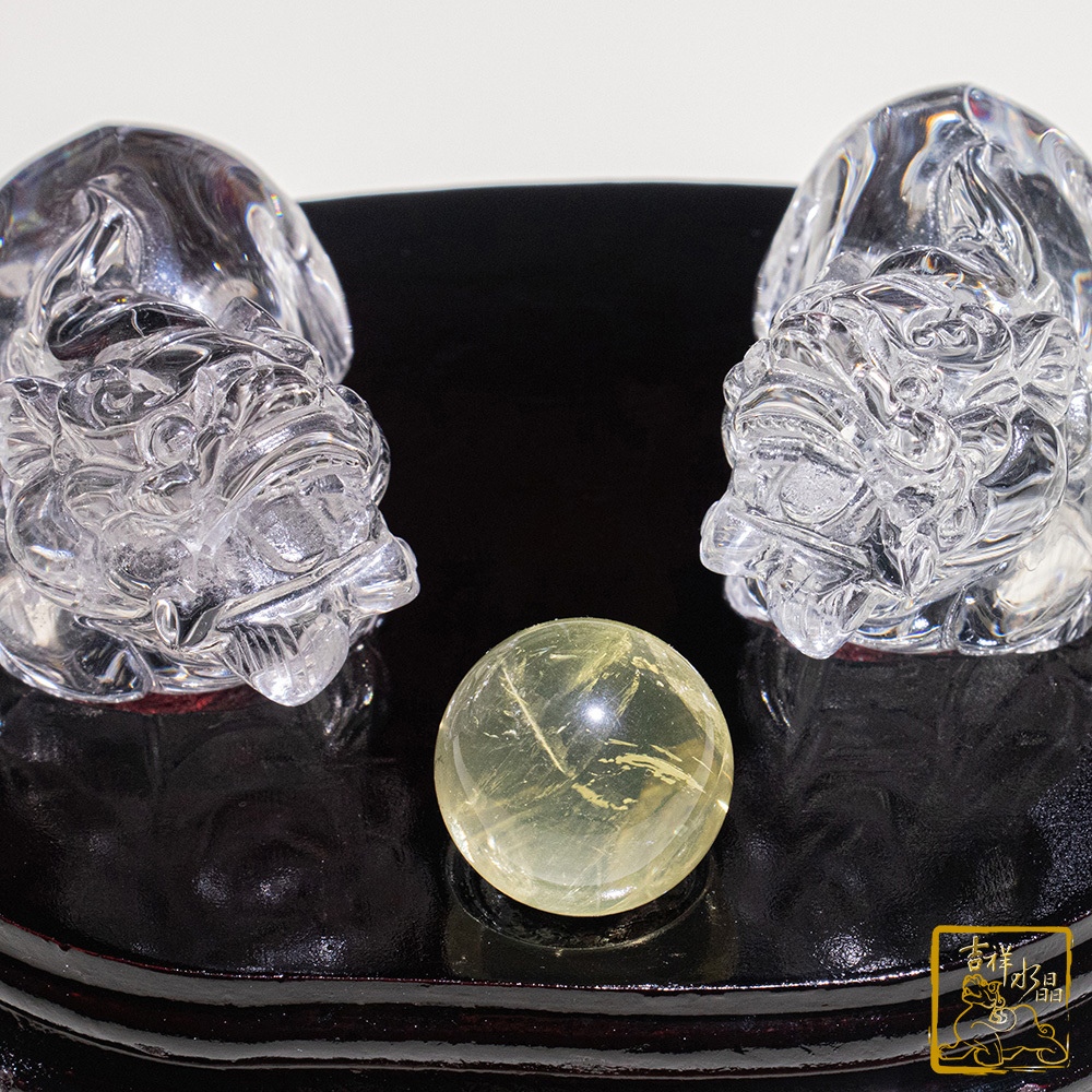 白水晶貔貅 306g 貔貅一對