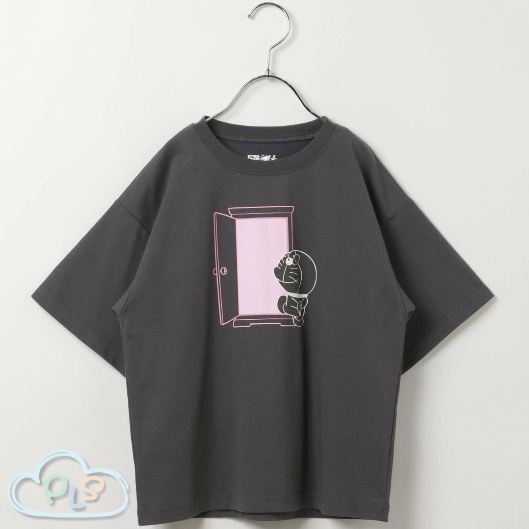 現貨 兒童款短袖圓領T-Shirt  GENTLE FUTURE（隨意門） 多啦A夢 Global Work 深炭灰色 #22981-1
