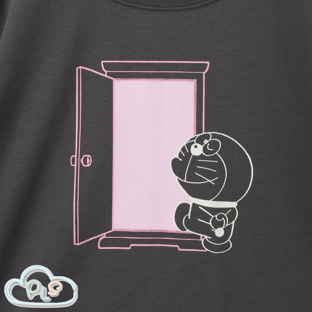 現貨 兒童款短袖圓領T-Shirt  GENTLE FUTURE（隨意門） 多啦A夢 Global Work 深炭灰色 #22981-1