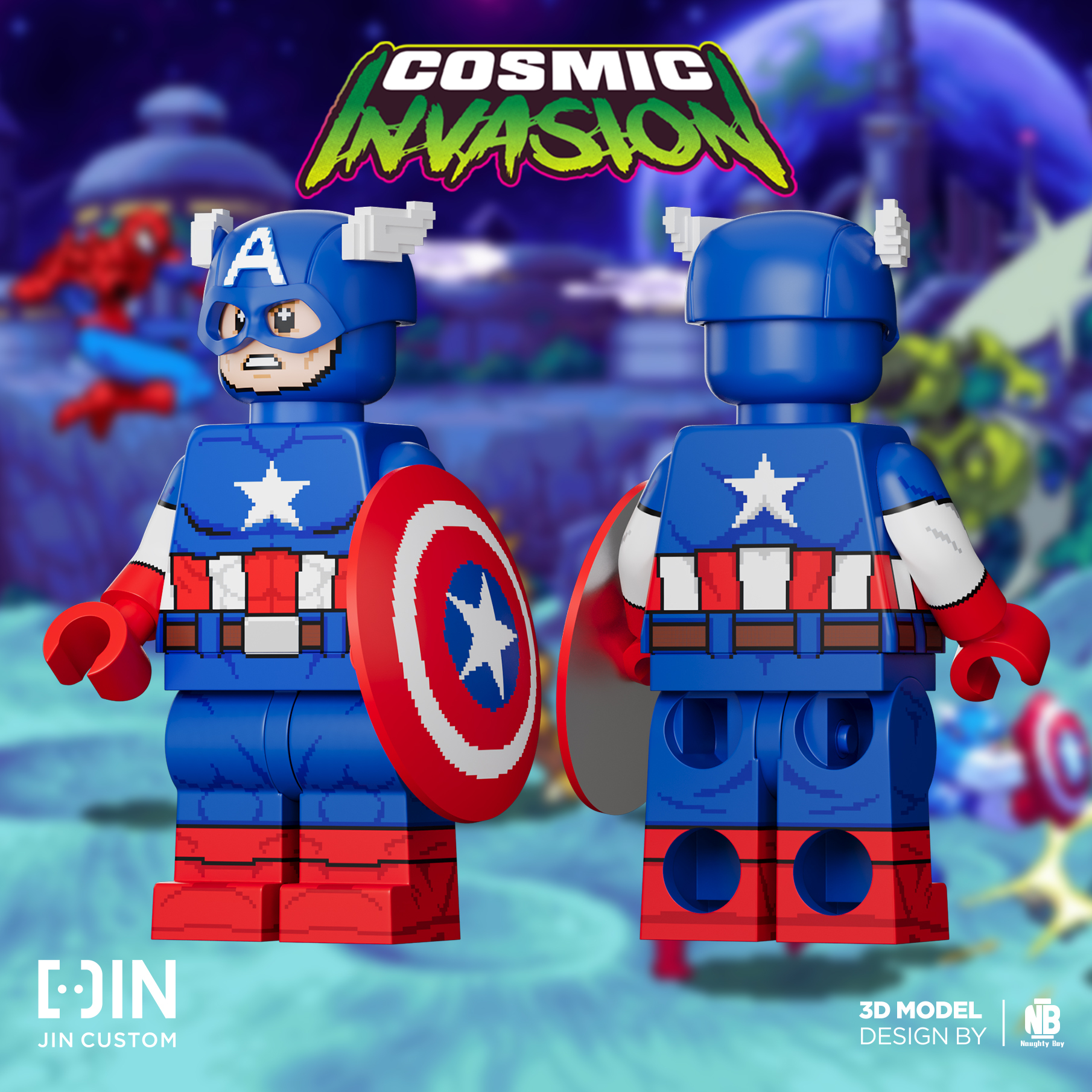 [Jin Custom][Preorder] Captain America - Pixel Ver [PADprinted]