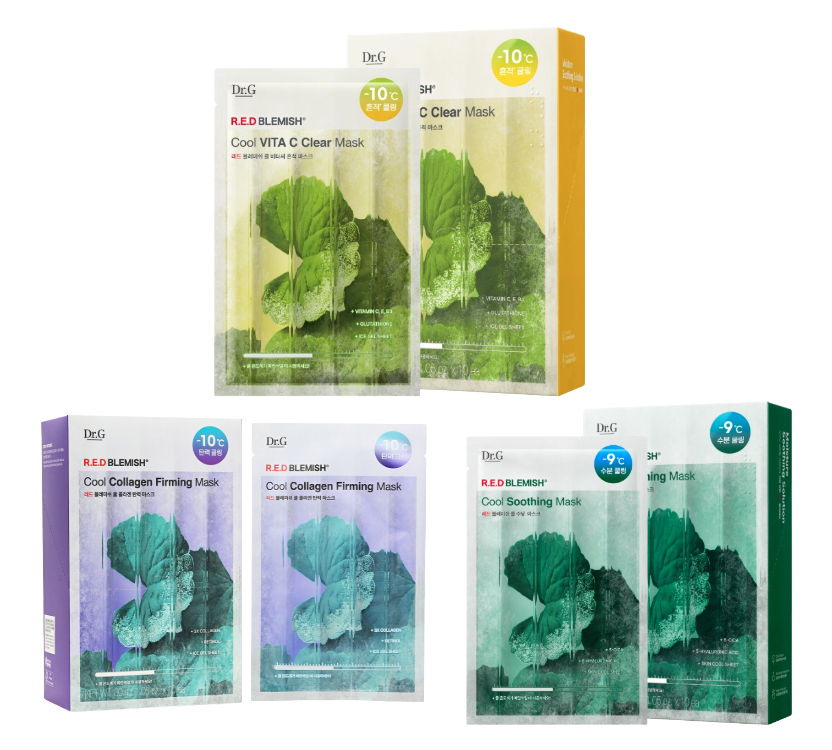 XJ011 DR.G 冰感舒潤面膜 10piece (一套3件) 修護保濕去紅 EXP: 31/7/2028 ＠1＋潤膠原彈潤 EXP: 30/9/2027 @1＋維他命C亮膚 EXP: 30/9/2027