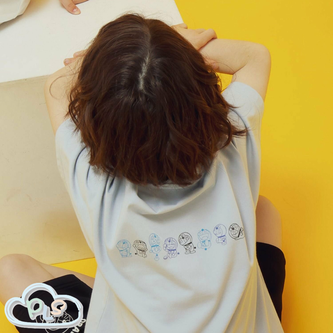 現貨 兒童款短袖圓領T-Shirt  GENTLE FUTURE（記憶麵包） 多啦A夢 Global Work 天藍色 #22983-1