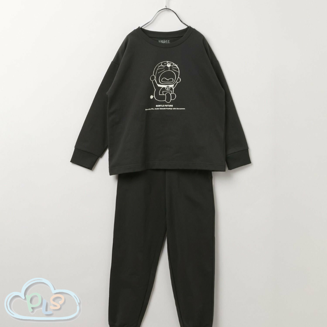 現貨 兒童款2pc Set 休閒套裝  GENTLE FUTURE 多啦A夢 Global Work 炭黑色 #22984-1