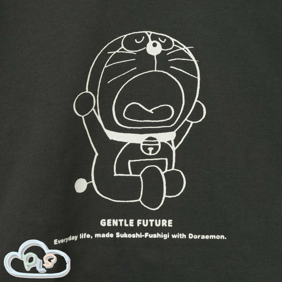 現貨 兒童款2pc Set 休閒套裝  GENTLE FUTURE 多啦A夢 Global Work 炭黑色 #22984-1
