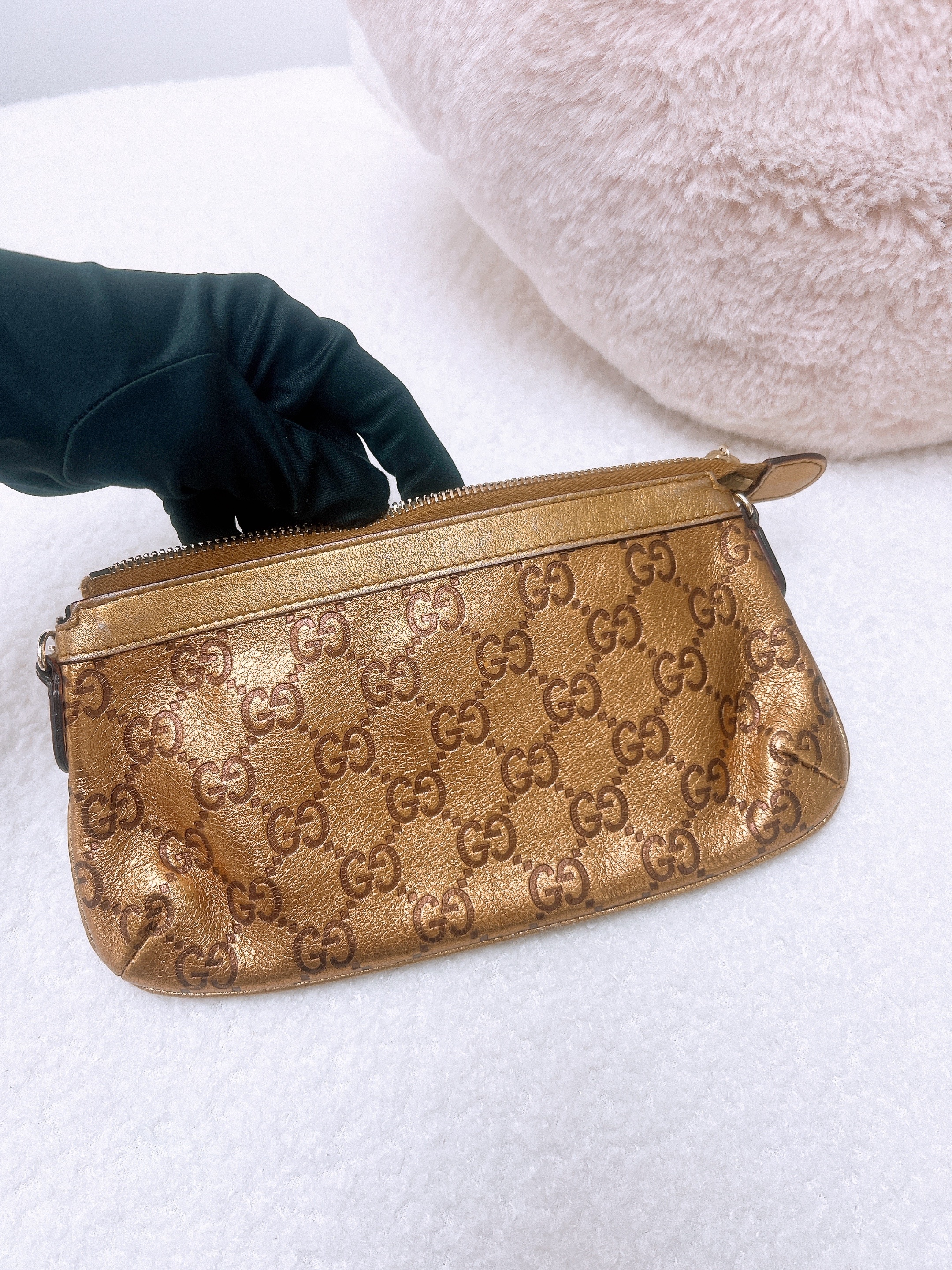 Gucci chain pochette bronze/gold