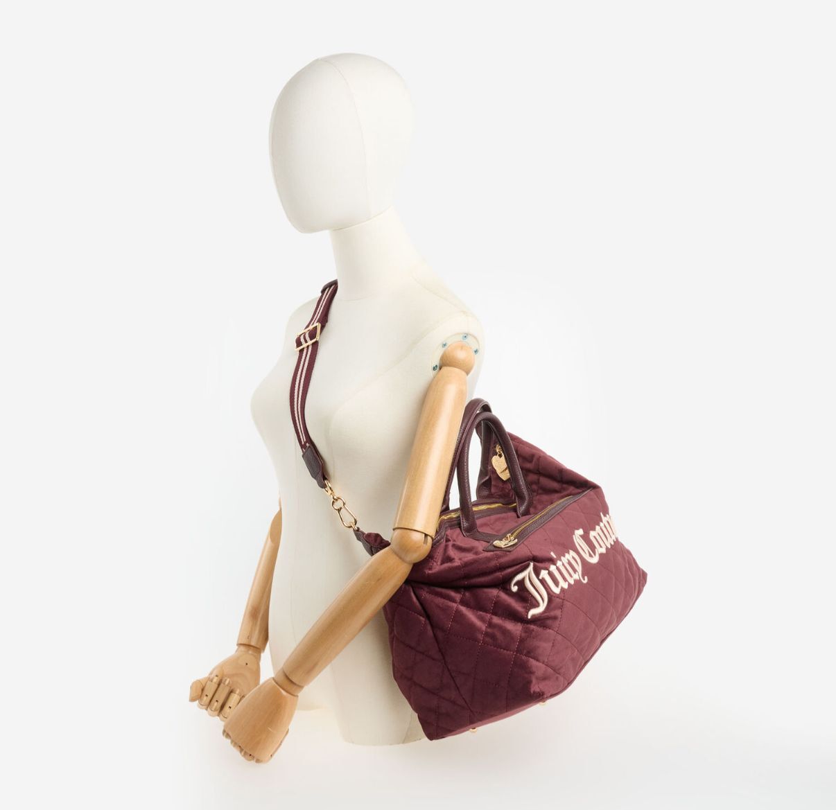 英國代購 (獨立訂單)-JUICY COUTURE Burgundy Velour Weekender Bag