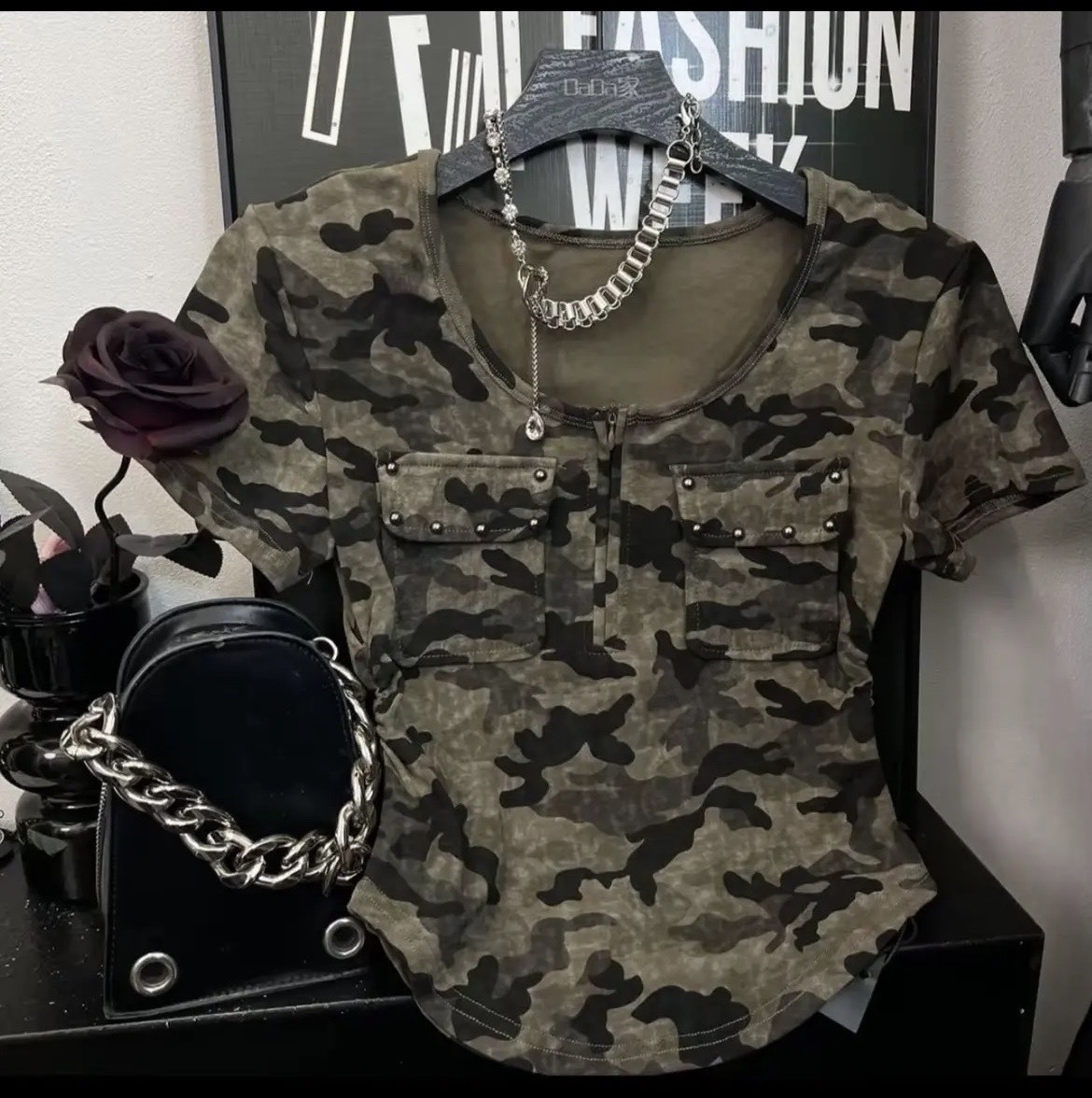 (GOAL) 正肩修身迷彩口袋上衣 MU 25109