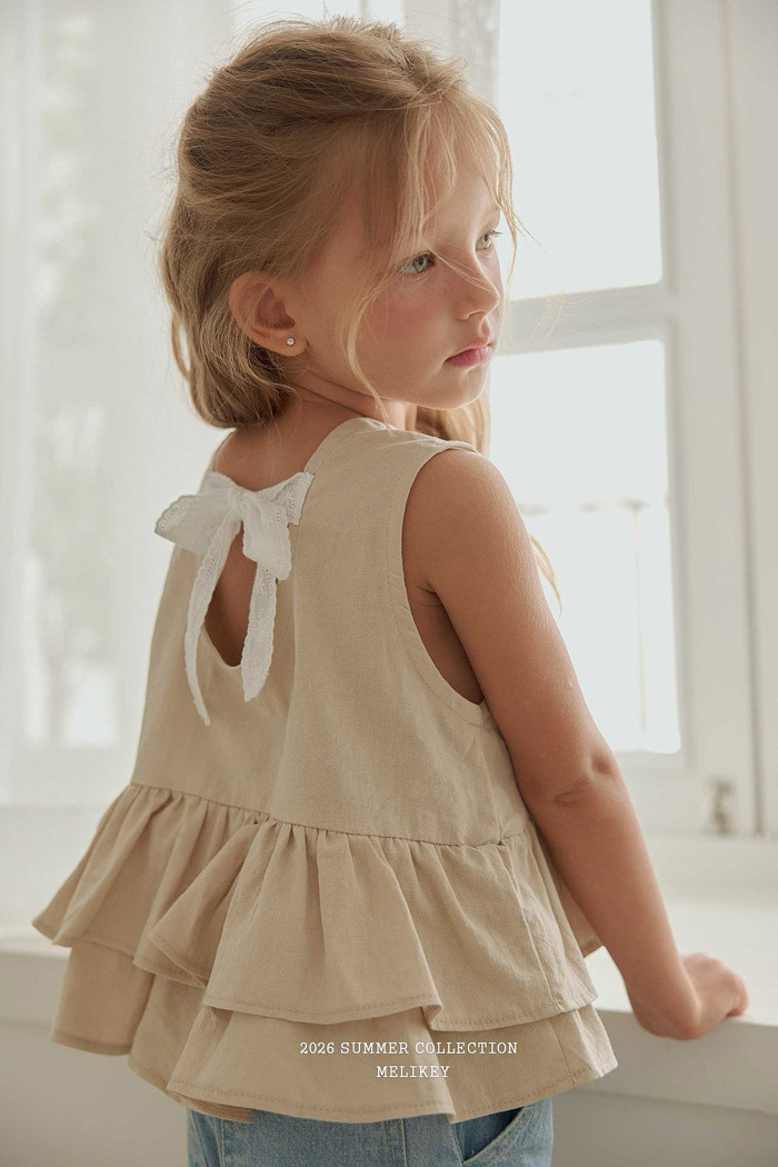 正韓夏MELIKEY 兩色後綁帶荷葉背心