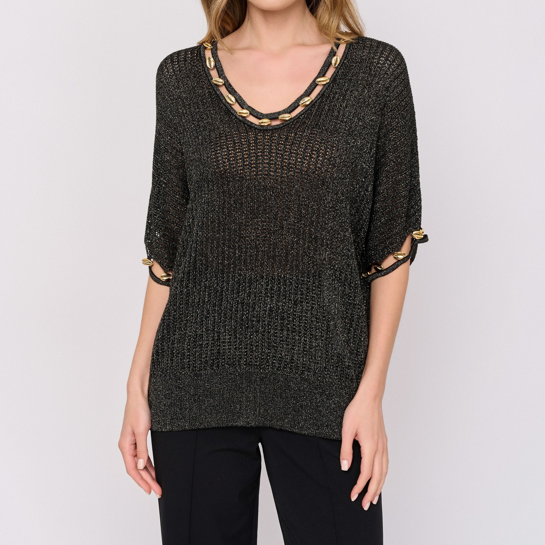 1LU0330-047 [LEO & UGO] Sweater Black #AE114-BLACK (EU)