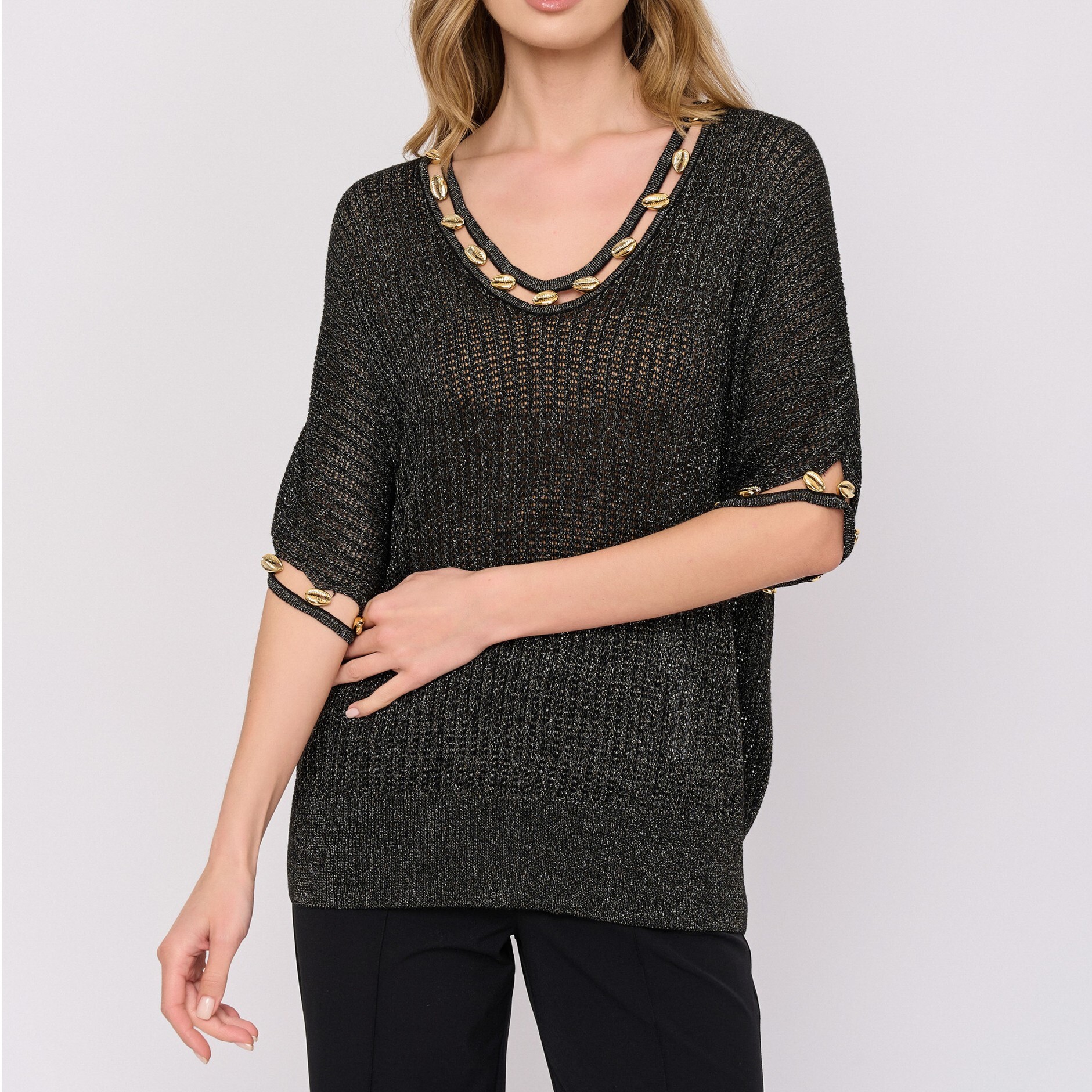 1LU0330-047 [LEO & UGO] Sweater Black #AE114-BLACK (EU)