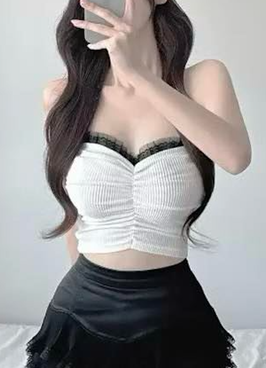 🤍配色羅紋抓皺平口小可愛（白色均碼）