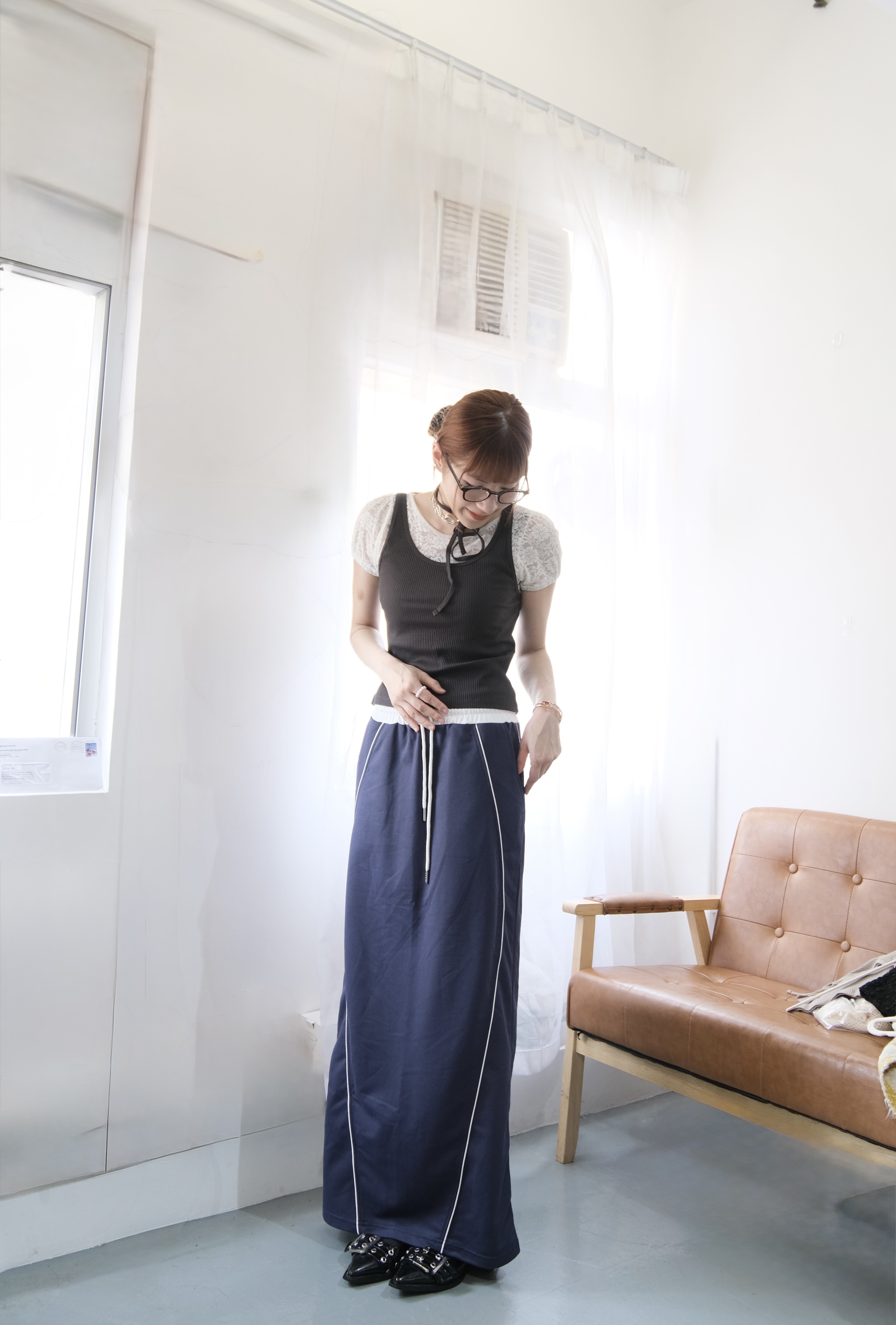 [兩色入] 直撞色棉SK(Navy)