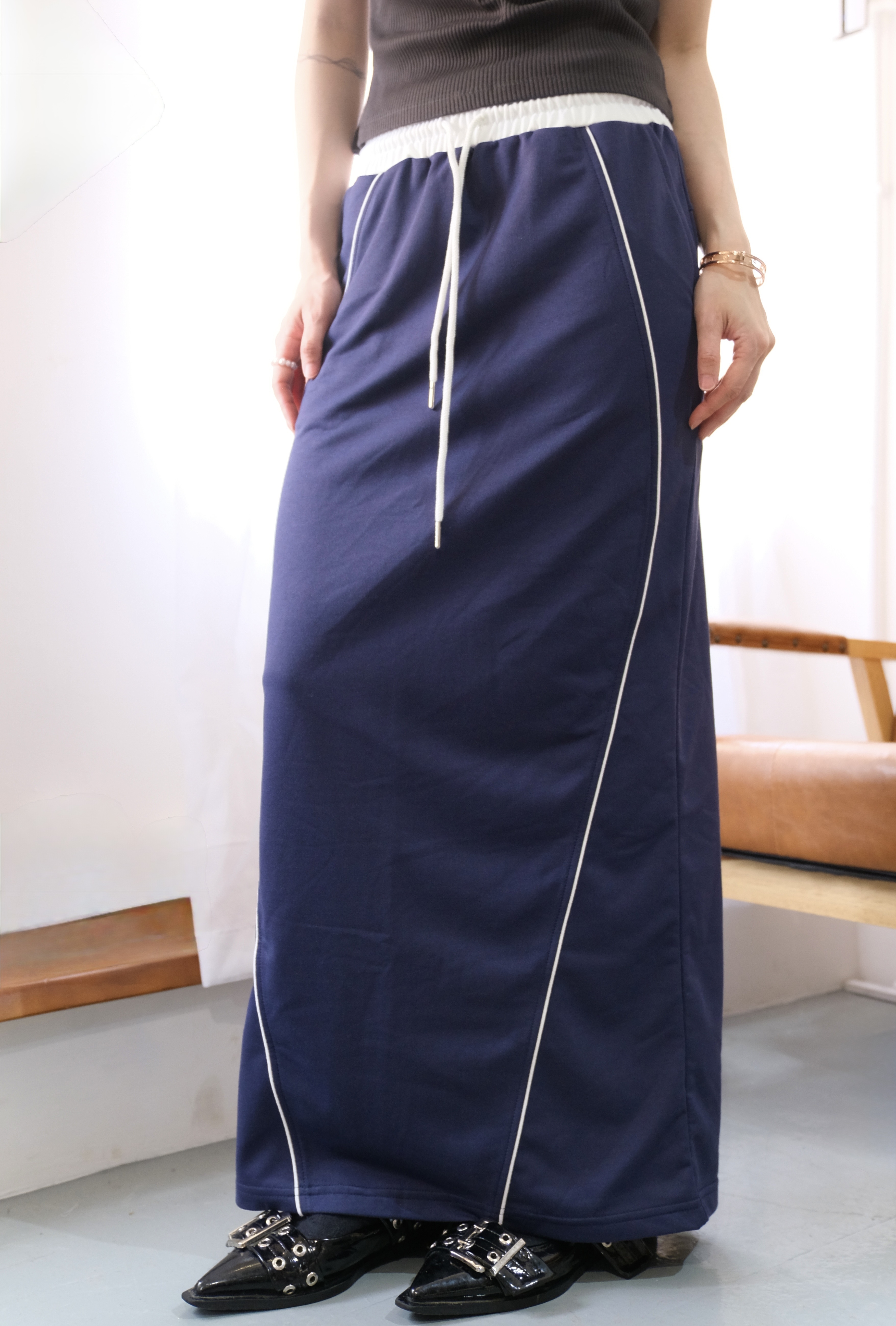 [兩色入] 直撞色棉SK(Navy)