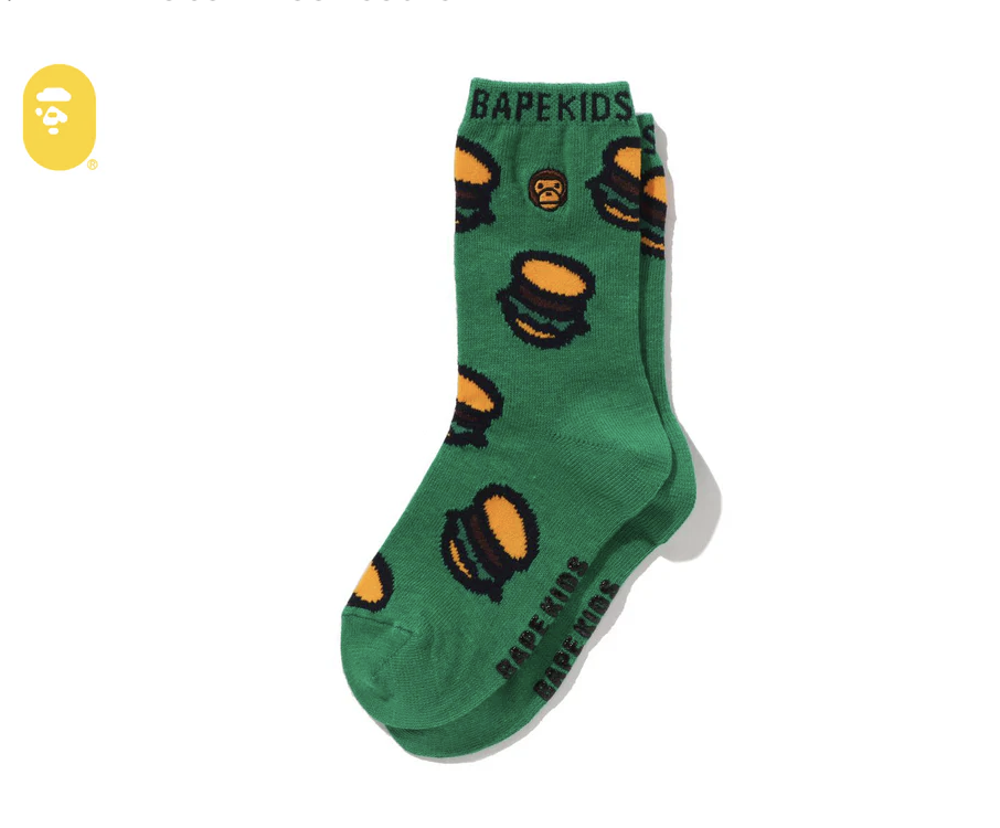 【BAPE兒童配件】0328發售BABY MILO JUNK FOOD SOCKS