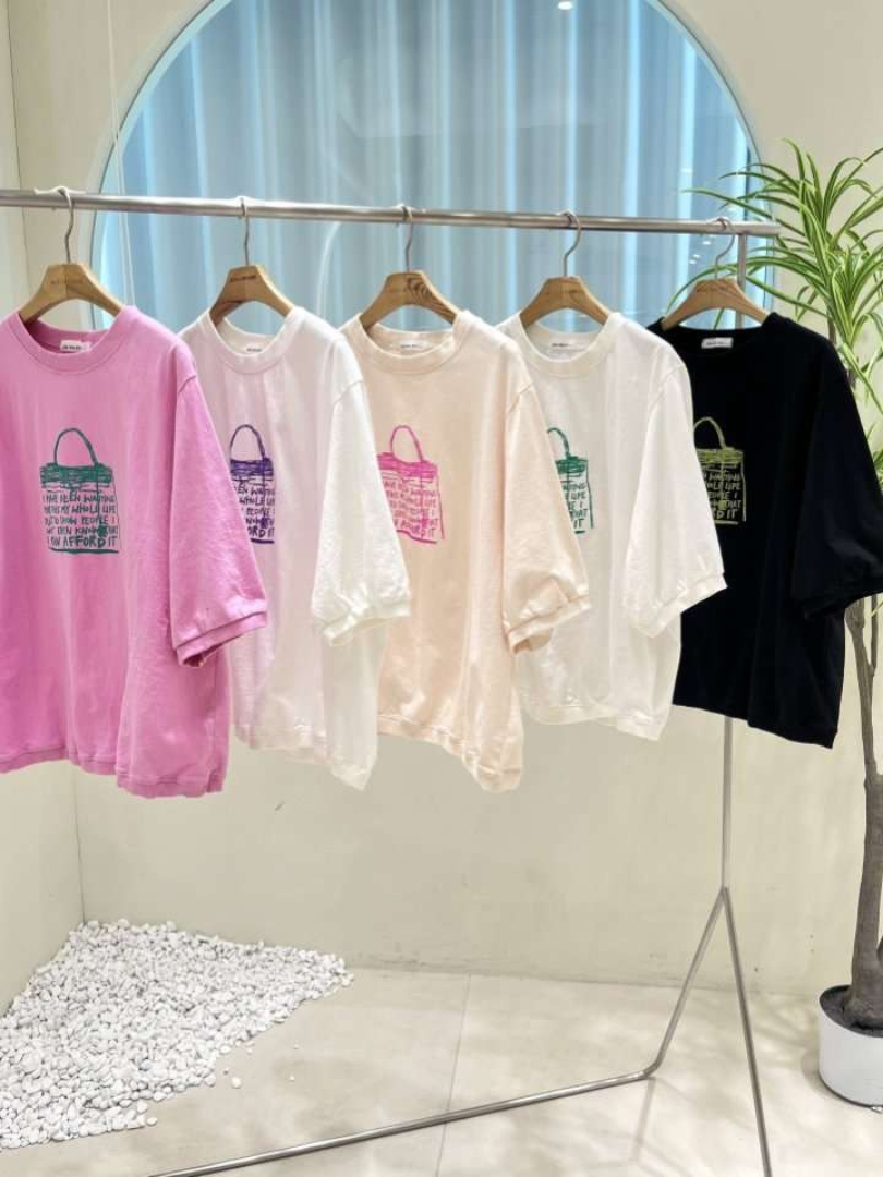 寬鬆顯瘦上衣★文青包包印花棉T