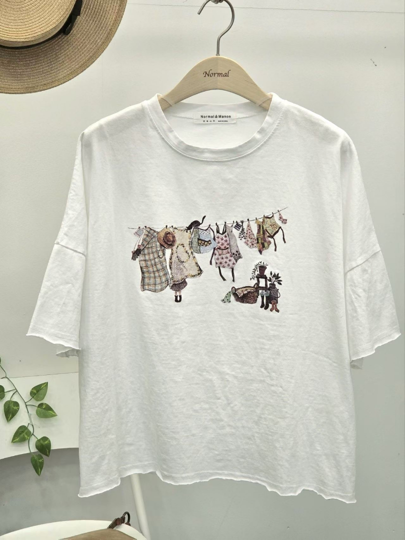日系插畫棉T｜質感舒適生活穿搭