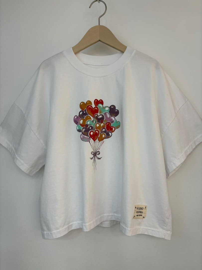 韓系減齡寬鬆上衣★愛心氣球印花棉T