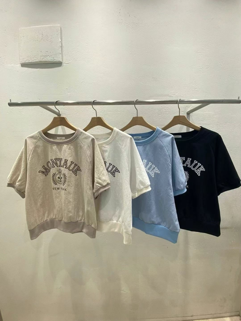 MONTAUK★韓系字母印花棉T