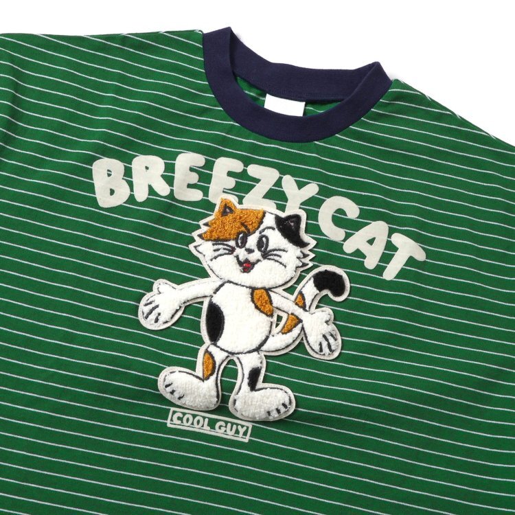 日本 90-140 BREEZY CATS立體貼布條紋上衣 2色