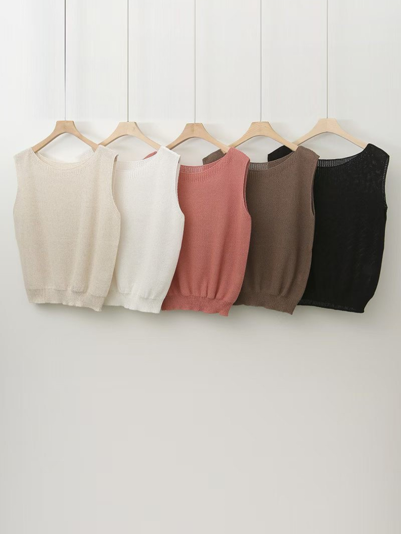 韓系針織氣質穿搭必備｜修飾比例顯瘦無袖背心