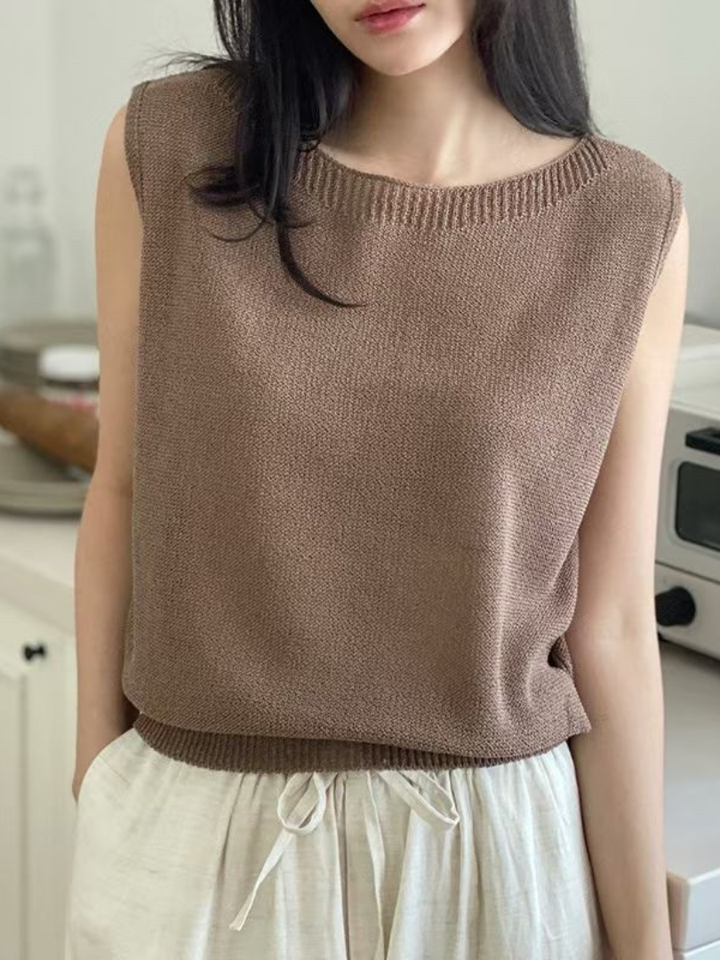 韓系針織氣質穿搭必備｜修飾比例顯瘦無袖背心