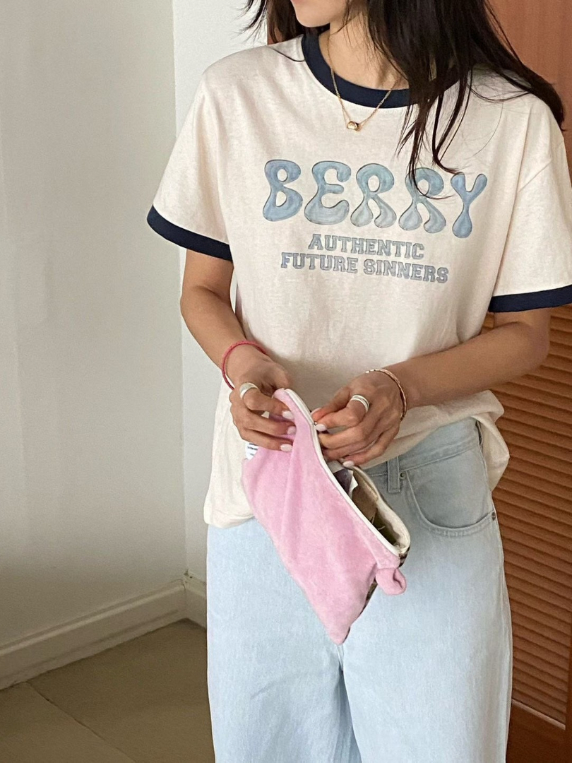 日常穿搭必備★韓系拼色字母短袖T恤｜