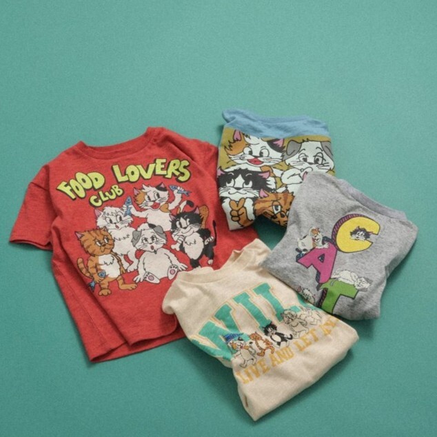 日本 90-140 BREEZY CATS插畫上衣 4色